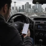 Driver comparing cheap car insurance quotes in Seattle