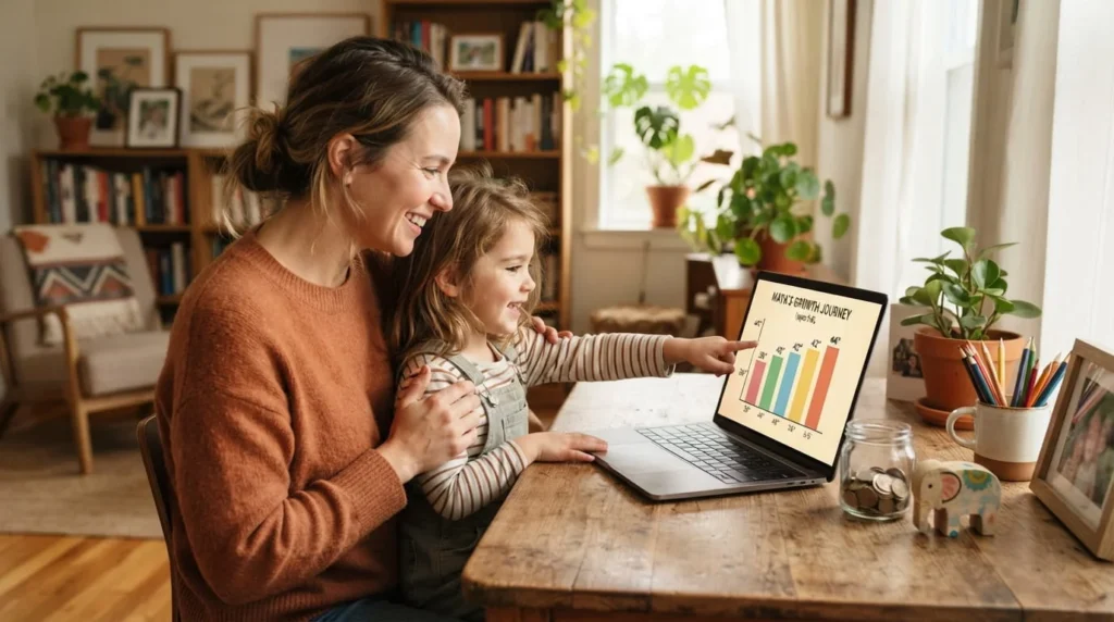 Investment Accounts For Kids: Options Parents Should Know 1 Parent and child reviewing an investment plan for the child's future