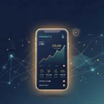 AI personal finance app dashboard showing categorized transactions next to a projected savings rate chart