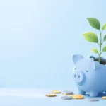 "Illustration of a plant growing from a piggy bank, representing the benefits of a savings account"