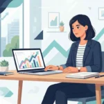 Finance major exploring career options and job paths on a laptop
