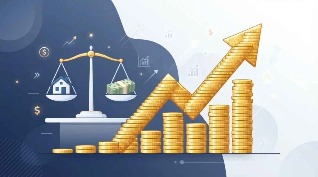 Illustration representing income and net worth as measures of what is considered rich in the U.S.
