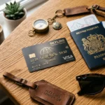 Capital One Venture card review flat-lay with travel accessories and passport