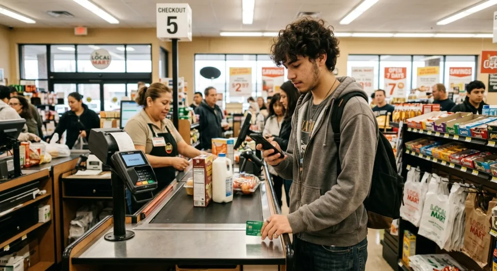 Greenlight Debit Card: Costs, Features, Verdict 2 teenager using a Greenlight debit card at checkout