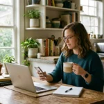Woman checking on her phone whether Ipsos iSay legit before joining the survey panel