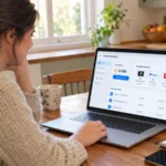 Person reviewing branded surveys legit rewards dashboard on laptop at homePerson reviewing branded surveys legit rewards dashboard on laptop at home