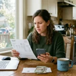 Employee reviewing a pay stub to understand whether bonuses are taxed higher