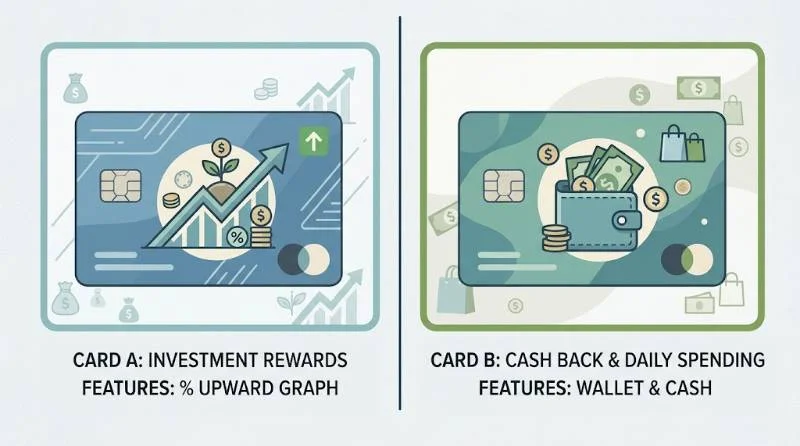 Fidelity Card Review: How the 2% Cash Back Really Works 4 Comparison graphic of a fidelity card with investment rewards versus a flat-rate cash back card